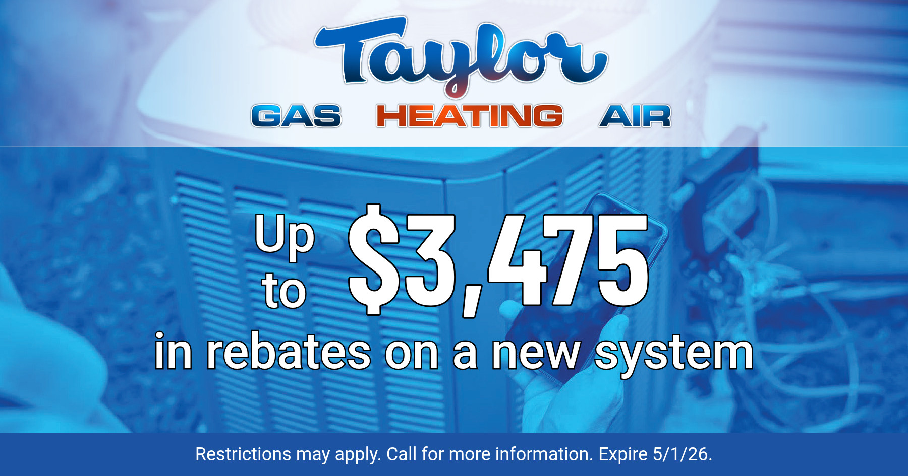 $3475 rebates on a new system